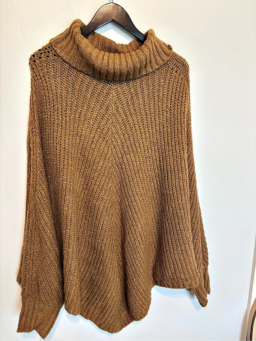 Torrid Chunky Ribbed Poncho Sweater Brown Size 1/2